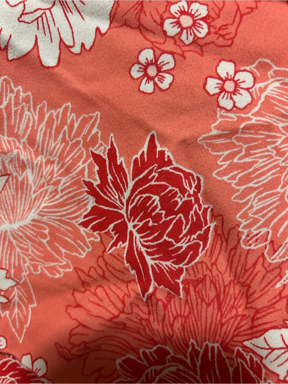 Isaac Mizrahi Coral and White Floral Denim Shorts - Picture 4 of 4